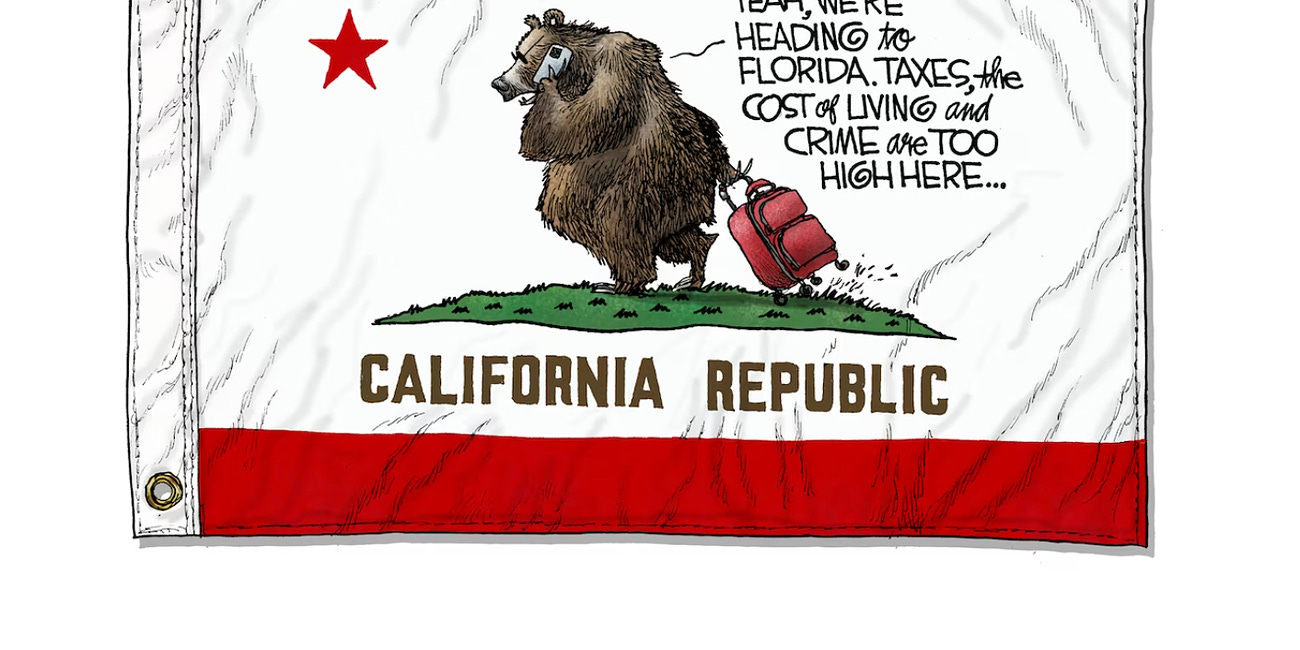 Michael Ramirez: Running For The Exits in California 01-06-24