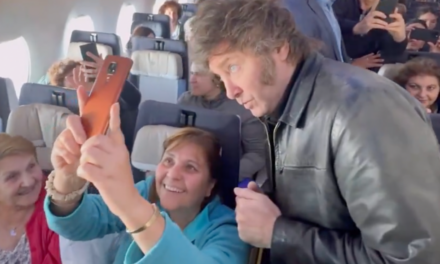 Argentina’s Libertarian President Javier Milei Flies Commercial And Greets Every Passenger He Sees