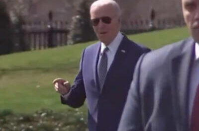 BONUS VIDEO: Shuffling Joe Needs a Full Minute to Walk to His Helicopter, Asks for Directions