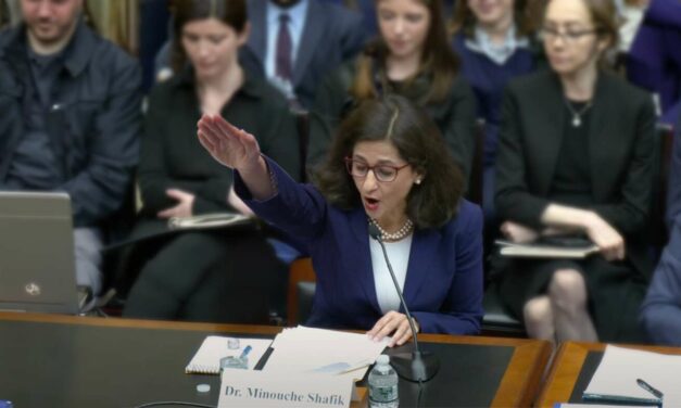 Oops: Columbia University President Accidentally Gives Nazi Salute When Being Sworn In For Congressional Testimony