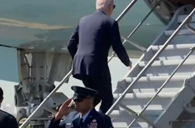 JOE VS THE STAIRS: Shuffling Biden Almost Wipes Out (Again) Boarding Air Force One