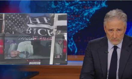 Jon Stewart Mocks Media For Being Distraught Over Image Of Biden Tied Up In The Back Of A Truck