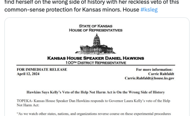 Kansas Republicans ‘Stand Ready’ To Override Veto Of Bill Banning Trans Experiments On Kids
