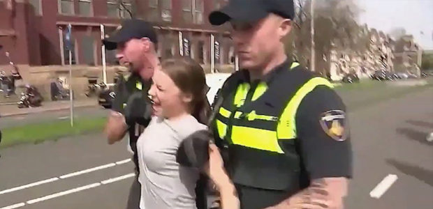 WATCH: Greta Thunberg dragged away by cops – TWICE – at protest shutting down highway