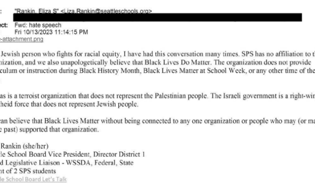 EXCLUSIVE: Seattle School Board Member Calls Israel ‘Right-Wing Apartheid Force’ in Pro-BLM Email