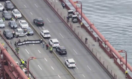 BREAKING: Pro-Hamas protesters completely block Golden Gate Bridge in San Francisco