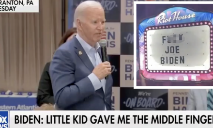 Watch: Joe Biden whines that a little kid gave him the middle finger, sounds like he wants us to bring back “F*ck Joe Biden”