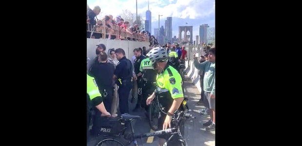 [VIDEO] – Pro-Hamas protesters now blocking Brooklyn Bridge but NYPD ain’t putting up with it..