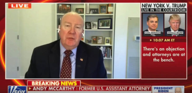 WATCH: Andy McCarthy makes FANTASTIC point about Alvin Bragg’s case against Trump and Joe Biden