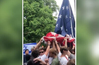 BAND OF BROTHERS: Fraternity Bros Protect Old Glory from Anti-American Anarchists