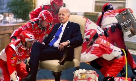 Biden Admin Hires NASCAR Pit Crew To Rapidly Change Biden’s Diaper Without Anyone Noticing