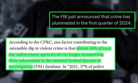 FBI says crime is down big (just don’t pay attention to all the cities that stopped reporting crime stats)