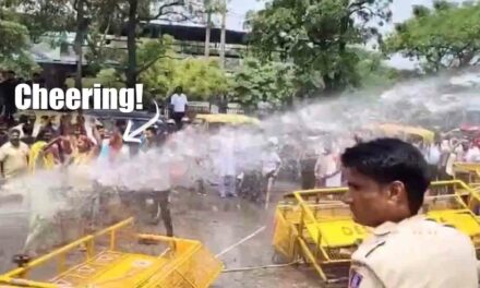 Delhi police use water cannons to disperse crowd protesting water restrictions during drought