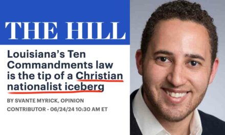 This guy wrote an op-ed saying that the 10 Commandments in schools is the “tip of a Christian nationalist iceberg” 🤡
