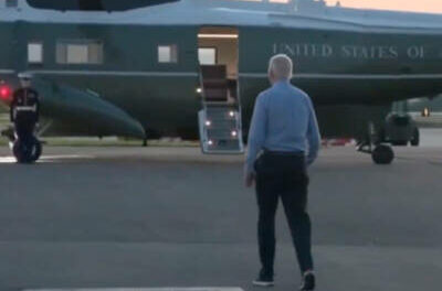 BONUS VIDEO: Zombie Joe Shuffles Towards His Helicopter, Clears His Schedule for the Week