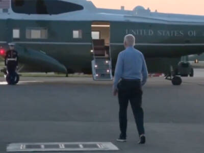 BONUS VIDEO: Zombie Joe Shuffles Towards His Helicopter, Clears His Schedule for the Week