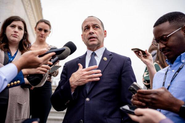 Rep. Bob Good (R-Va.) speaks to reporters on Capitol Hill following a vote on April 19, 2024, in Washington. (Andrew Harnik/Getty Images)