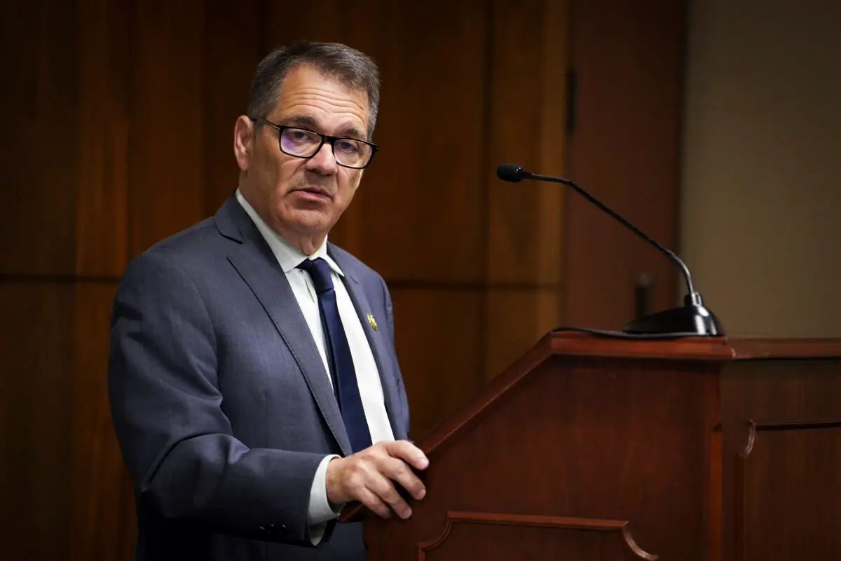 Rep. Gus Bilirakis (R-Fla.) speaks at a briefing on the persecution of Falun Gong on Capitol Hill on May 23, 2023. (Madalina Vasiliu/The Epoch Times)