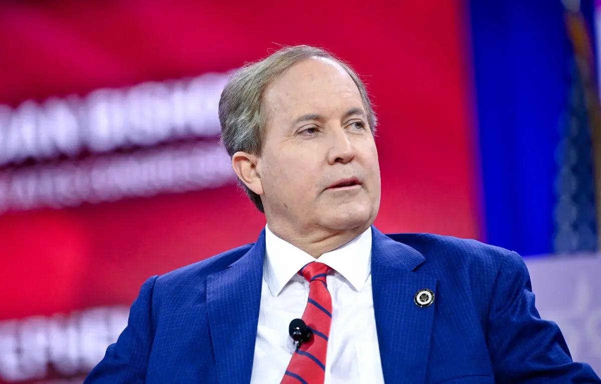 Texas Attorney General Ken Paxton speaks during the annual Conservative Political Action Conference (CPAC) meeting in National Harbor, Md., on Feb. 23, 2024. (Mandel Ngan/AFP via Getty Images)