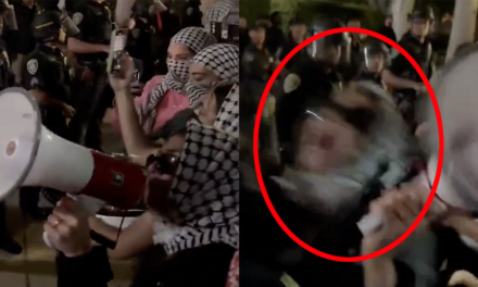 Watching this pro-Hamas protestor get snatched by cops mid-sentence is the funniest video you’ll see this week