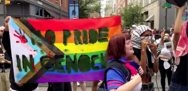 WATCH: Free Palestine activists BLOCK gay pride parade in Philly