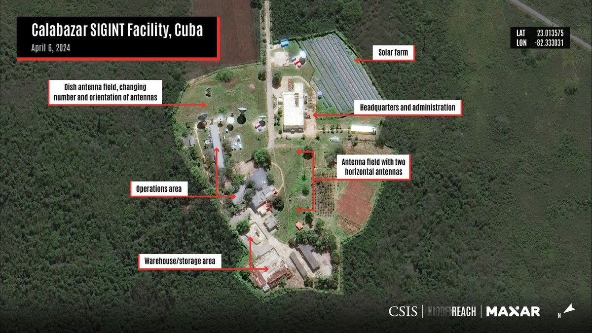 Satellite image of the Calabazar Sigint facility in Cuba