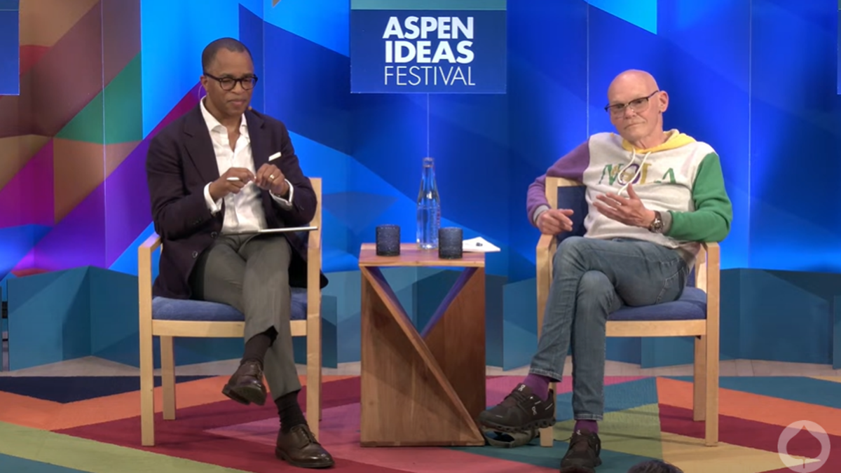 Carville and Capehart on stage at the Aspen Ideas Festival