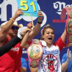 Miki Sudo prevails at annual hot dog eating contest, sets women’s record