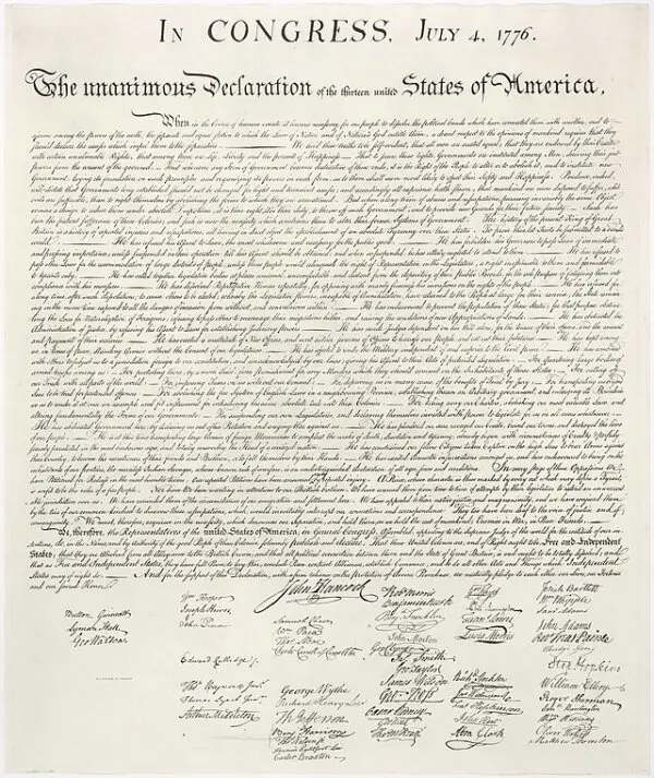 A copy of the Declaration of Independence. (Public Domain)