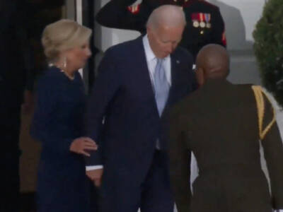 NURSE JILL: First Lady Physically Places Biden at NATO Dinner, Tells Him Where to Stand