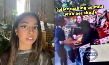 This British waitress got smacked in the face by a Muslim man and went to tell police at a nearby table … watch her explain what the police did next