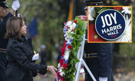 Kamala Solemnly Places ‘Joy’ Sticker On Tomb Of Marine Killed In Afghanistan