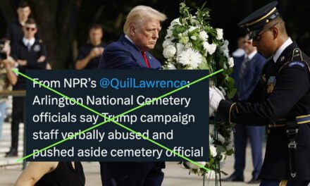 The media keeps pushing a narrative about an “altercation” that happened during Trump’s visit to Arlington. It’s all bull.