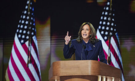 Harris Says She’s ‘Filled With Gratitude’ Toward Biden in Acceptance Speech