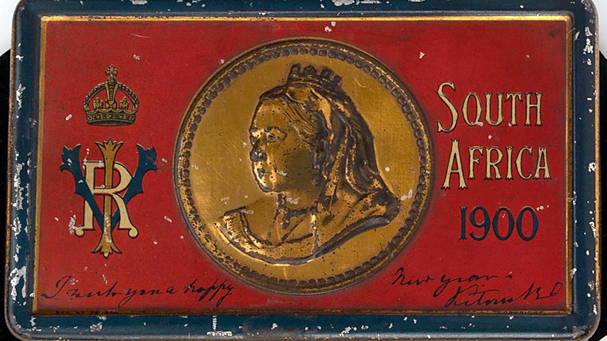 Tin featuring Queen Victoria. 