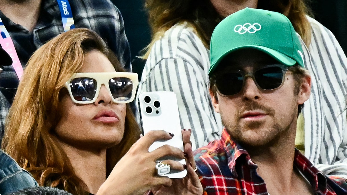 Eva Mendes and Ryan Gosling at Paris Olympics 2024