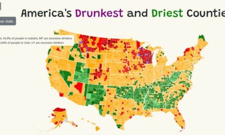 A Map Charts America’s Drinking and Dry Capitals – How Does Your County, State Stack Up?