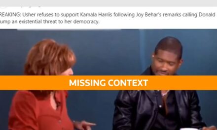 Edited clip omits Usher saying he supports Harris