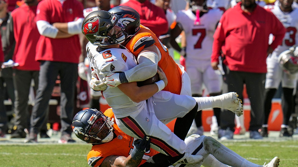 Baker Mayfield is tackled