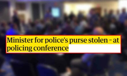 UK Minister for Policing and Crime Prevention had her purse stolen while speaking at a police conference