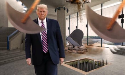 Trump Dodges Falling Piano, Swinging Death Blade, Spiked Pitfall Trap On Way To Rally