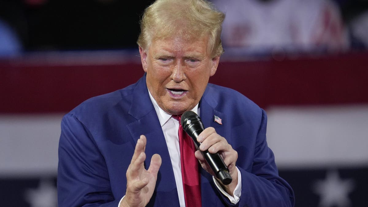 Republican presidential candidate former President Donald Trump speaks during a town hall event at the Dort Financial Center in Flint, Mich., Tuesday, Sept. 17, 2024. (AP Photo/Paul Sancya)