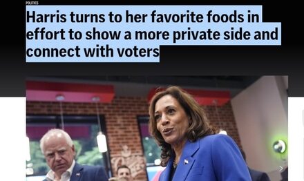 BOOSTER SHOT: AP’s Darlene Superville Files Super-Soft Article on Kamala’s ‘Favorite Foods’