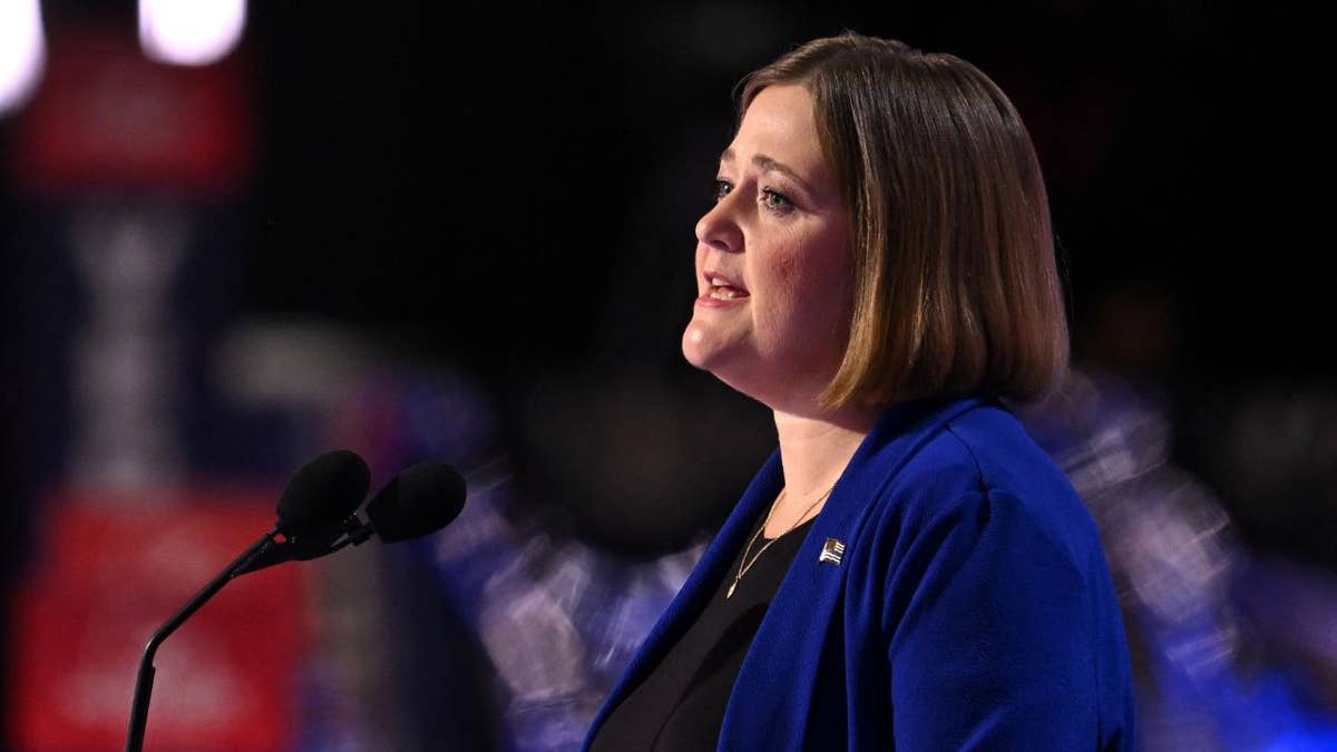 Iowa attorney general Brenna Bird speaks during the second day of the 2024 Republican National Convention.