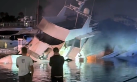 California yacht with fireworks, ammo onboard sinks after bursting into flames, video shows