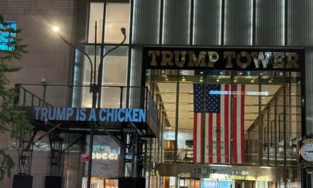 Democrats project images on Trump Tower in New York City ahead of VP debate