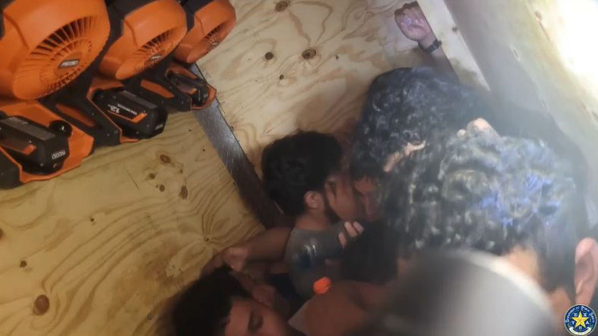 Migrants cramped in a small space