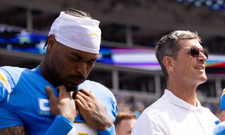 Chargers’ Jim Harbaugh ‘disappointed’ NFL suspended star Derwin James: ‘There was not a defenseless player’