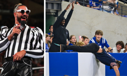 T.Y. Hilton Throws WWE’s Seth Rollins Over Wall During Colts’ Win Over Bears