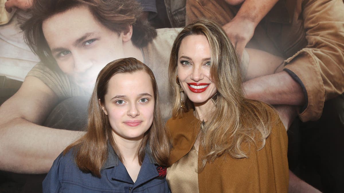 angelina jolie and daughter vivienne at the opening night of the outsiders